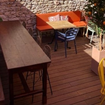 Terrasse de l'hôtel Cocomarco Nyons